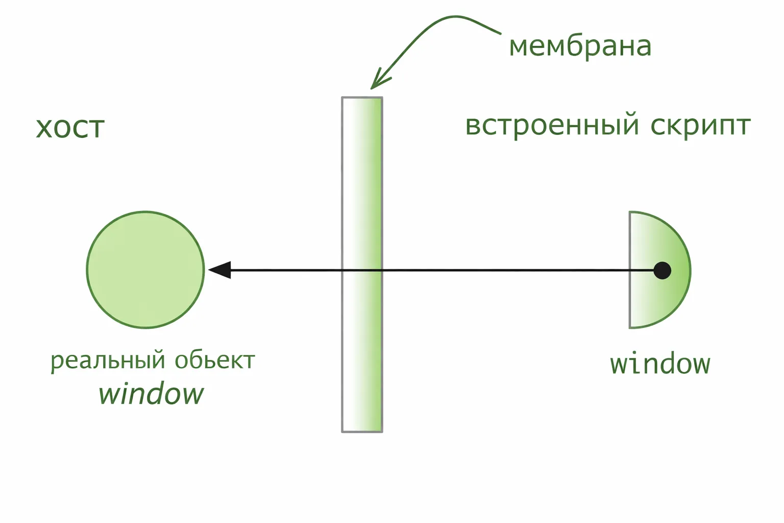 Схема мембраны с window proxy
